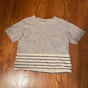 Madewell women’s top blue white XXS short sleeve